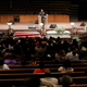 Bishop William Harris speaks during the funeral for Horace Coleman, Belinda Coleman, Irvin Coleman, Angela Coleman and Maxwell Coleman Ly, Saturday, July 28, 2018, in Indianapolis. Nine members of the Coleman family were killed in a duck boat accident at Table Rock Lake near Branson, Mo.